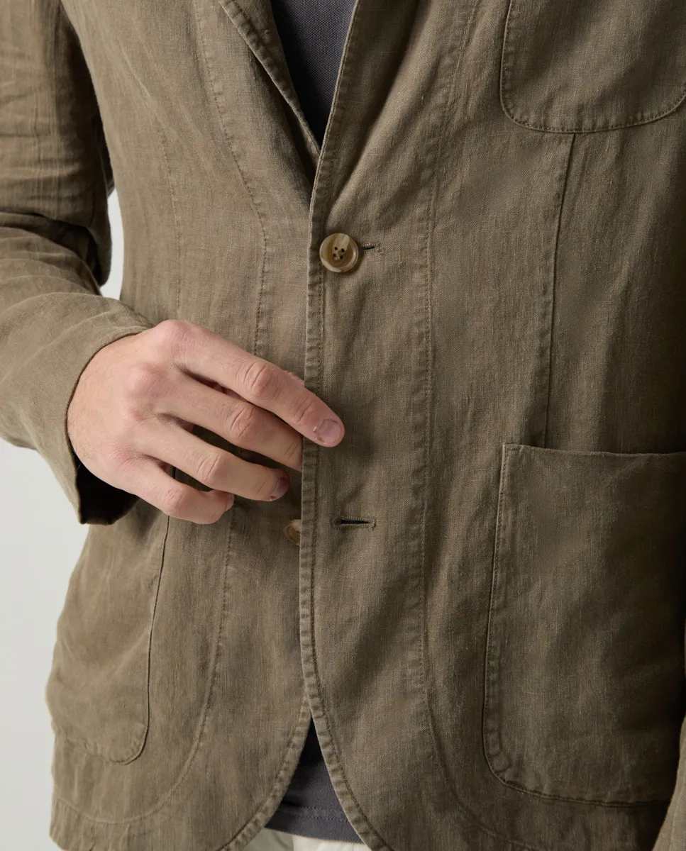 Blazer Lino Khaki - Image 3