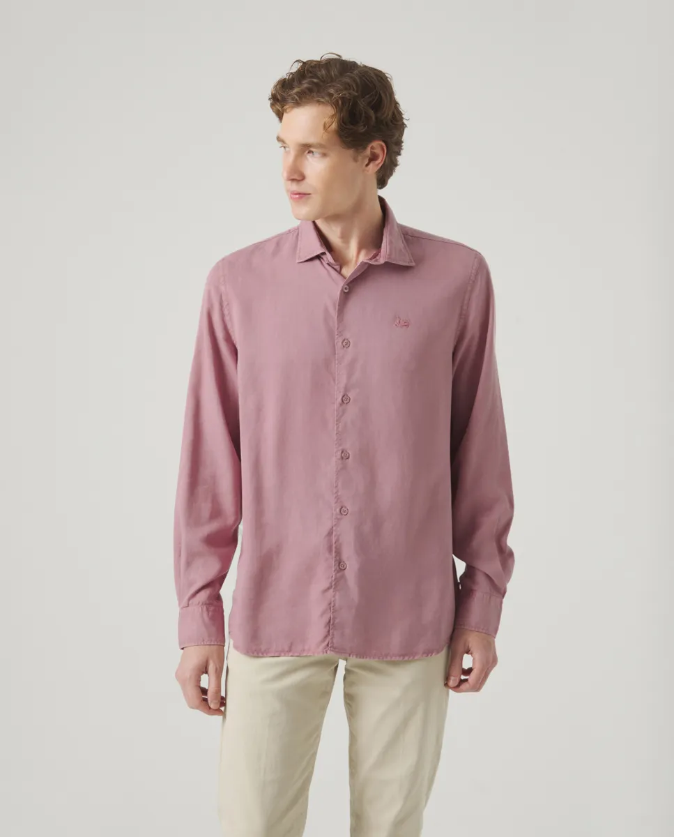 Camisa Forest Tencel Linen Burdeos - Image 5