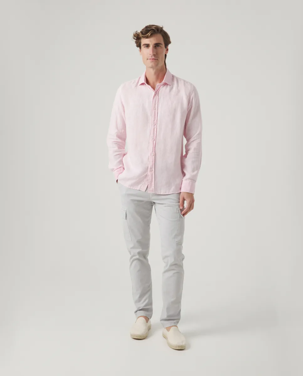 Camisa Linen Rosa Pastel - Image 4