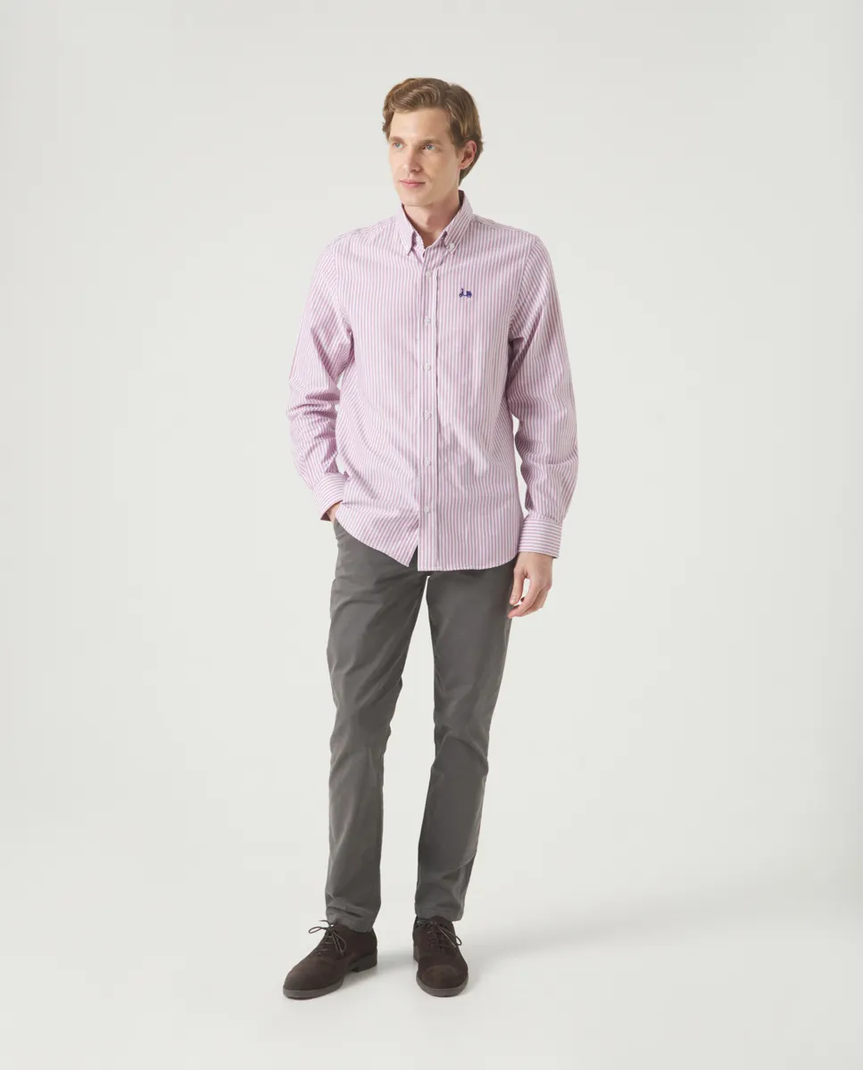 Camisa Oxford Rayas Malva - Image 4