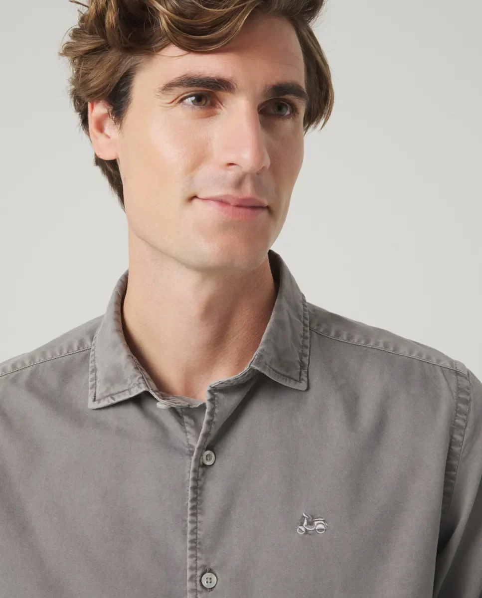 Camisa Oxford Tintada Gris - Image 4