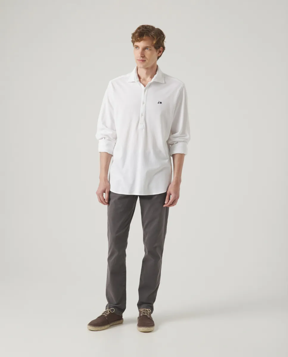 Camisa Polera Piqué Blanco - Image 5