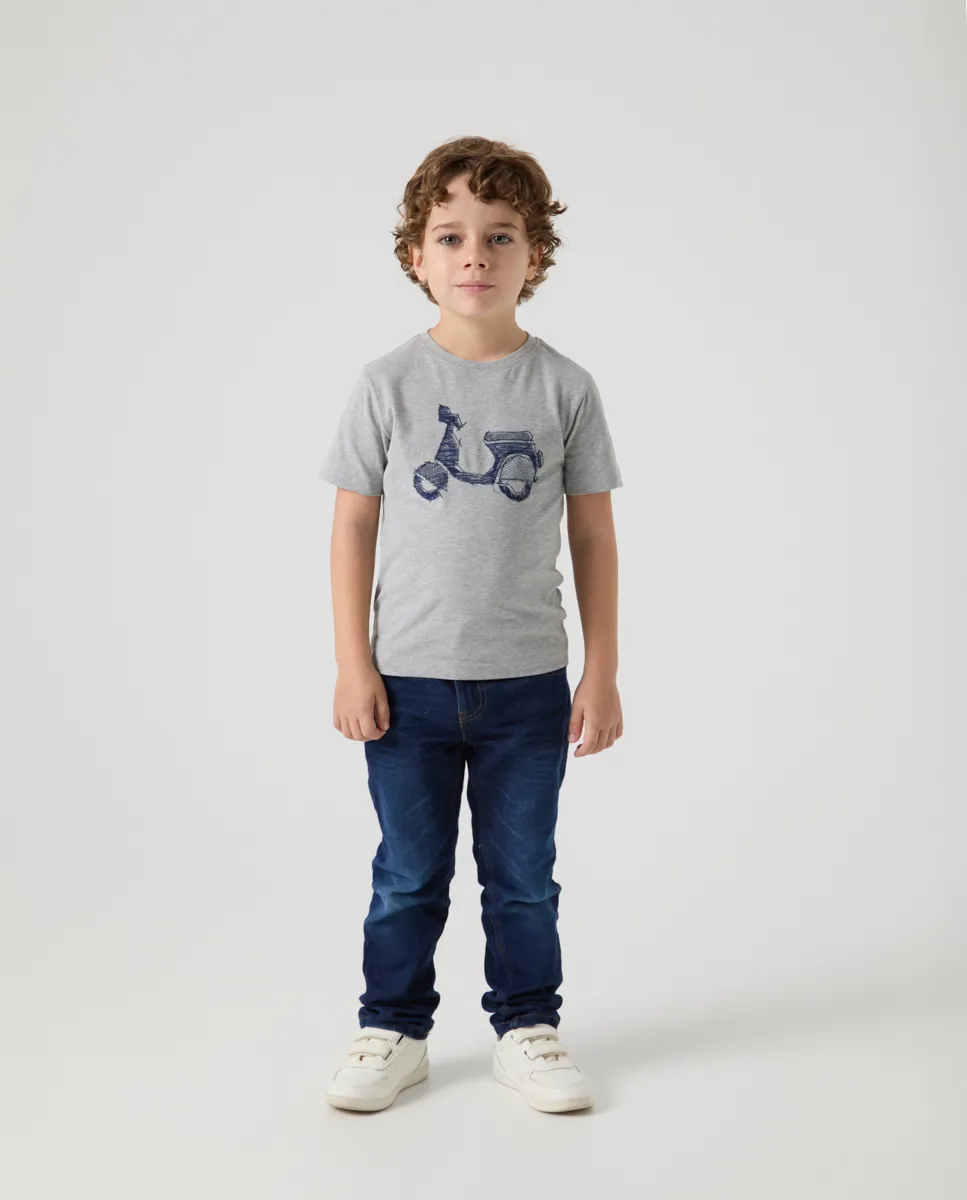 Camiseta Niño Logo Frontal Gris - Image 4