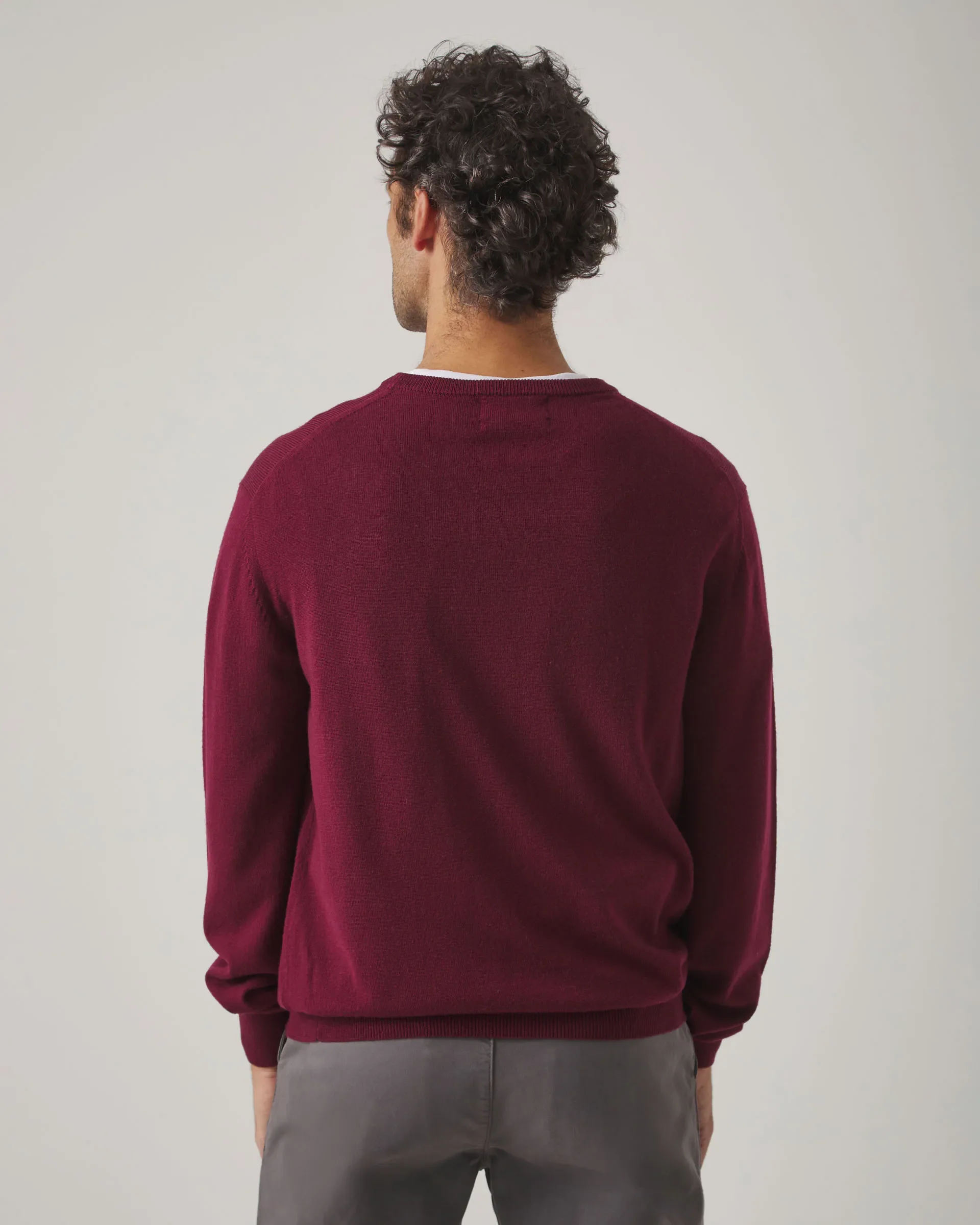 Jersey Crew Neck Merino Burdeos - Image 2