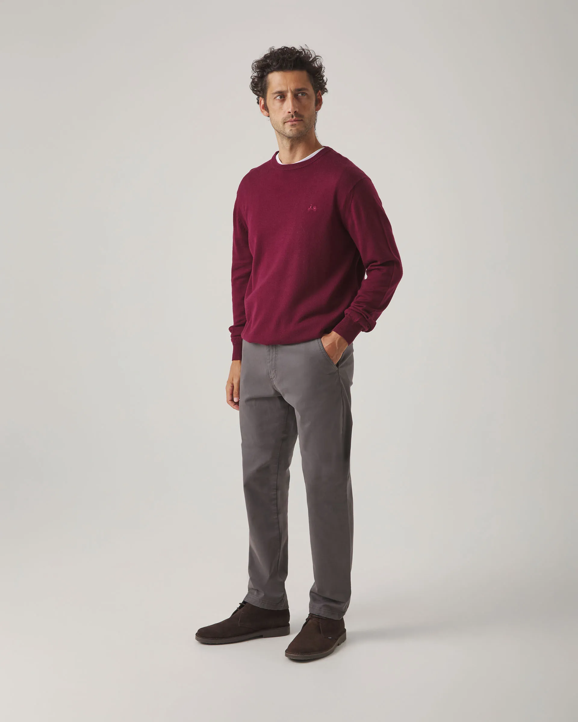 Jersey Crew Neck Merino Burdeos - Image 4