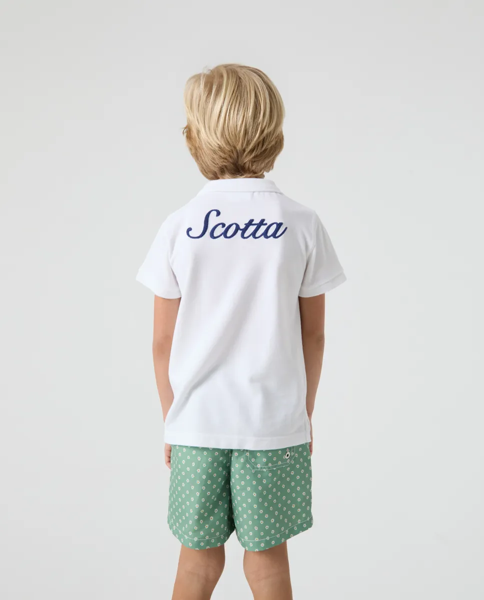 Polo Niño Logo Stitch Blanco - Image 4