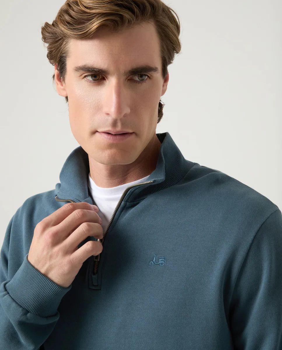 Sudadera Zip Azul Grisáceo - Image 3