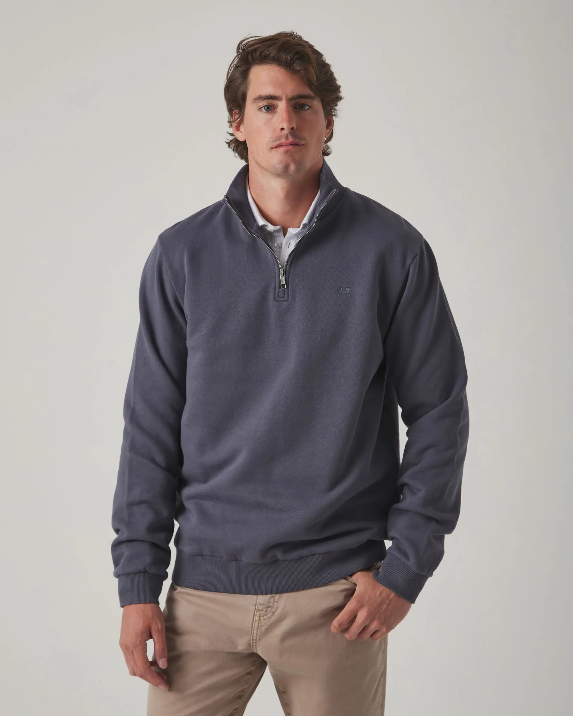 Sudadera Zip Gris Oscuro