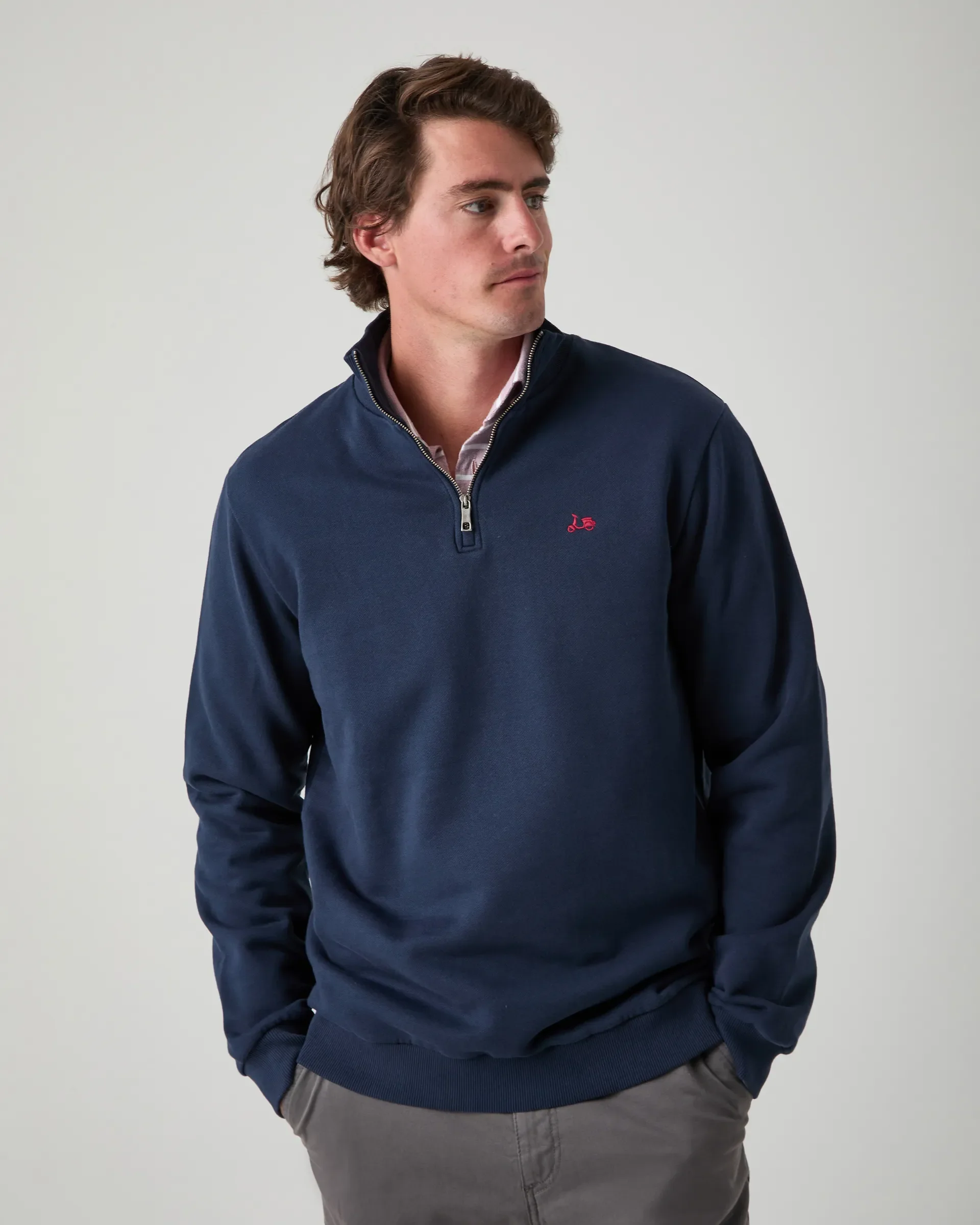 Sudadera zip marino